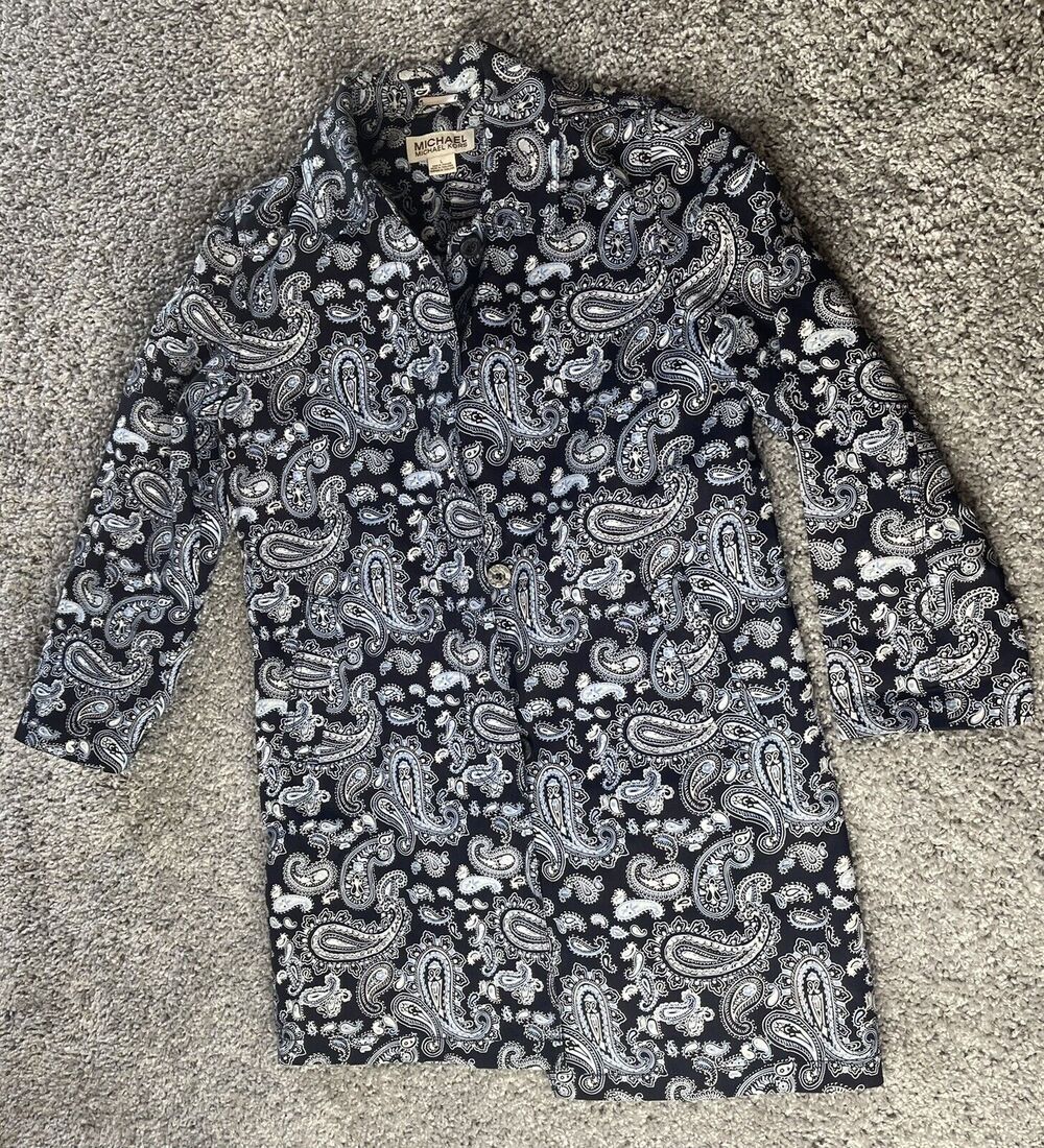 Women's Jacket Michael Kors Blazer Vest Brushed Cotton Large Apparel